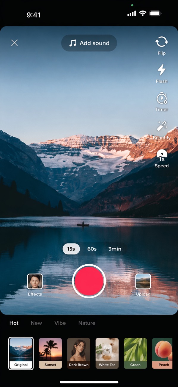 TikTok Clone Video Recording Interface
